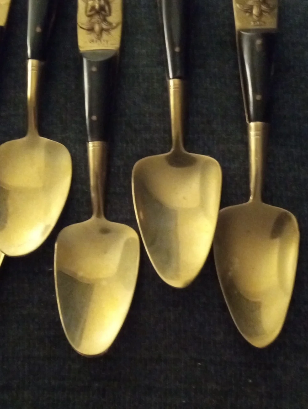 Vintage SIAM Brass & Rosewood Spoons